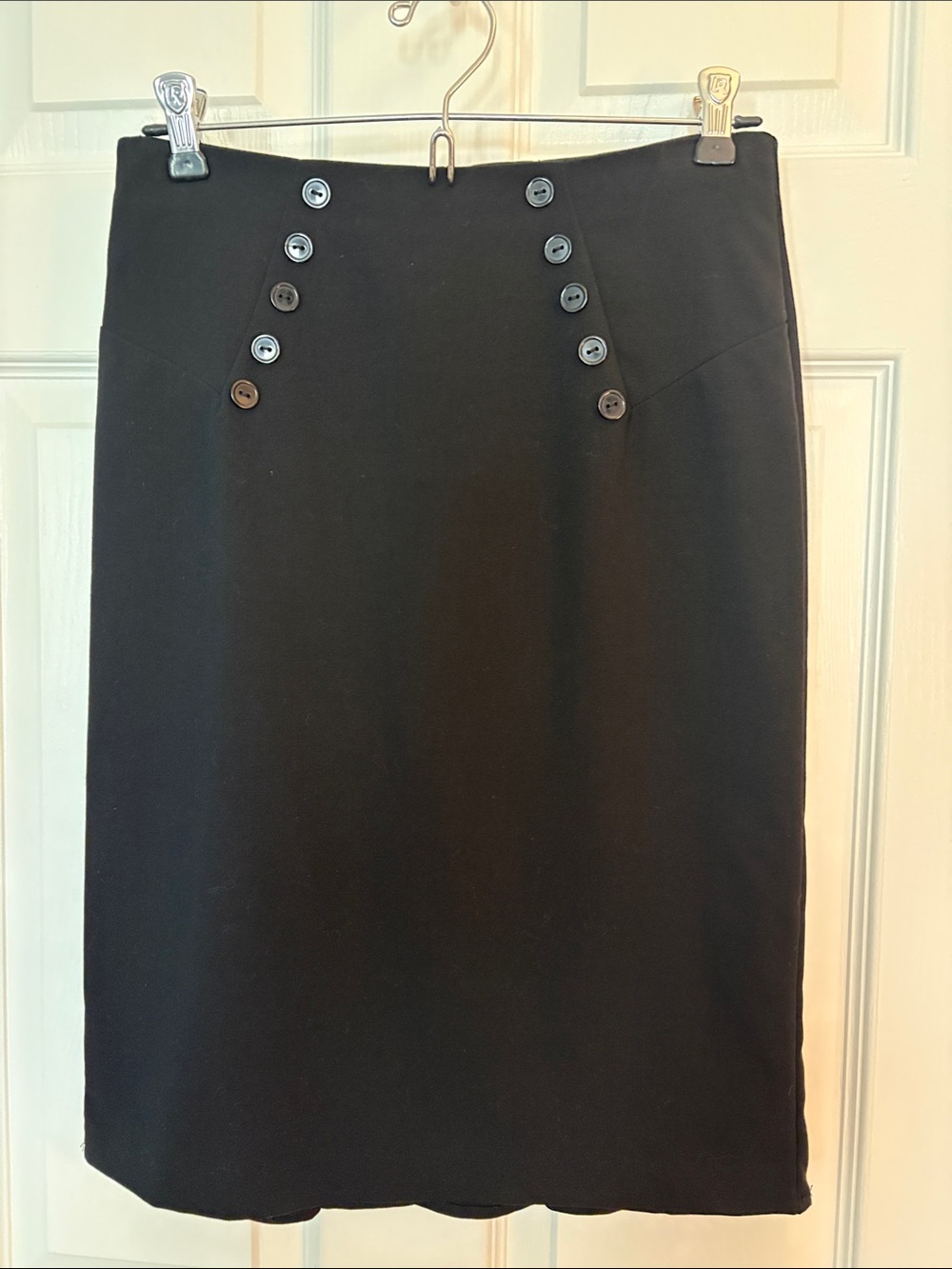 Bwear Black Button-Accent Pencil Skirt